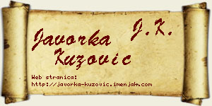 Javorka Kuzović vizit kartica